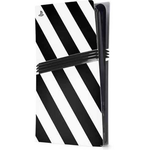 Black and White Geometric Stripes PS5 Pro Console Skin